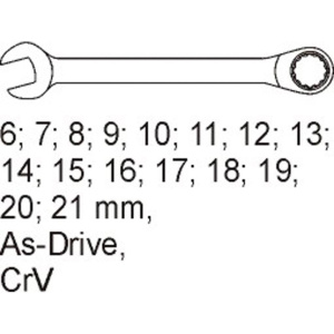 YATO Kiintolenkkiavainsrj 6-21mm 16-os, vaunuun 2