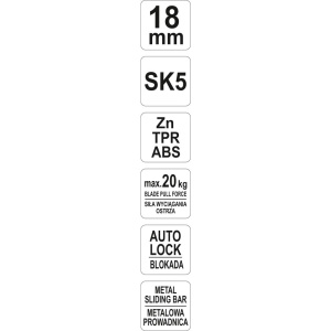 # YATO Katkoteräveitsi 18mm SK5 met.runko Auto-lock 4