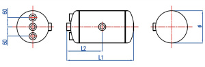 APLUS ILMASÄILIÖ TERÄS 25L 246X604MM, 3+0 LÄHDÖT PÄISSÄ 2