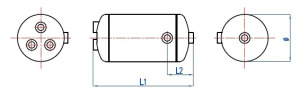 APLUS ILMASÄILIÖ TERÄS 25L 276X500MM, 3+1 LÄHDÖT PÄISSÄ 2