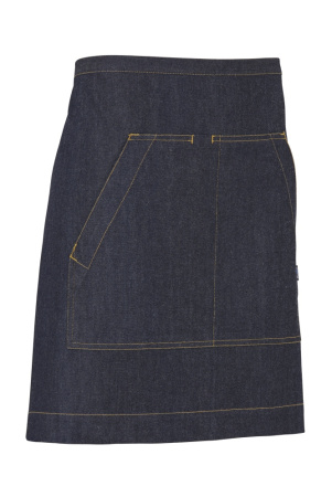 COTTOVER WAIST APRON SHORT DK. BLUE One Size
