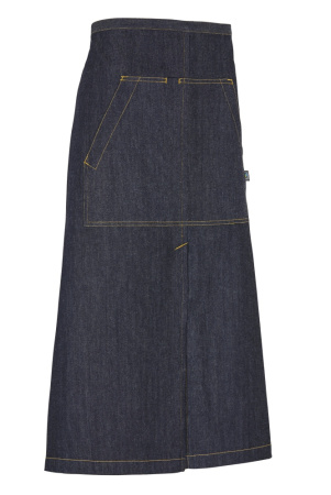 COTTOVER WAIST APRON LONG DK. BLUE One Size