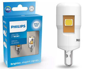 POLTTIMOPARI PHILIPS LED T10 12V VALK. 6000K PRO6000