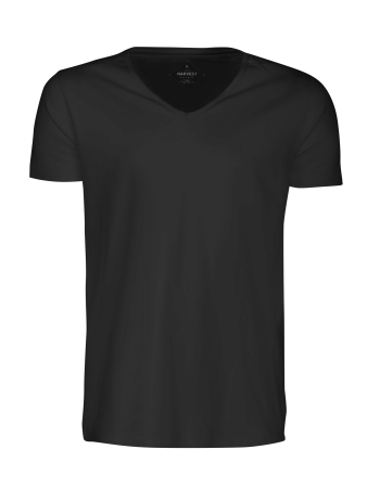 Whailford Organic Slub V-neck Black