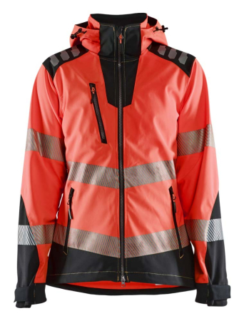Naisten Highvis softshelltakki Huomio punainen/Musta, Blåkläder