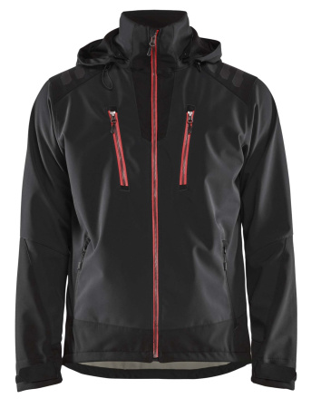 Softshell Jacket Musta/Punainen, Blåkläder