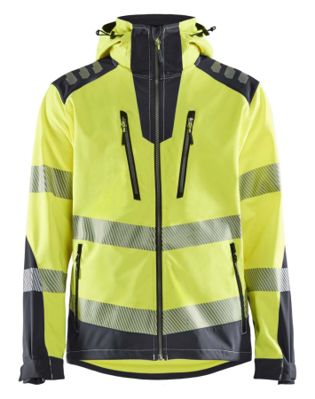 Highvis softshelltakki Huomiokeltainen/Harmaa, Blåkläder