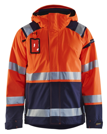 Highvis kuoritakki Huomio oranssi/Mariininsininen, Blåkläder