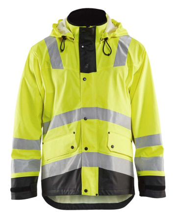 Highvis sadetakki, TASO 2 Huomio keltainen/Musta, Blåkläder