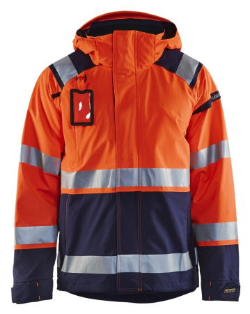 Highvis kuoritakki Huomio oranssi/Mariininsininen, Blåkläder