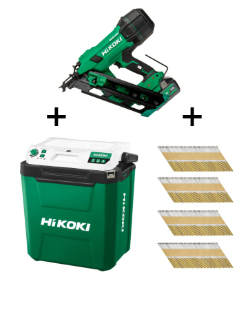 Hikoki akkurunkonaulainpaketti + kylmä-/lämpölaatikko
