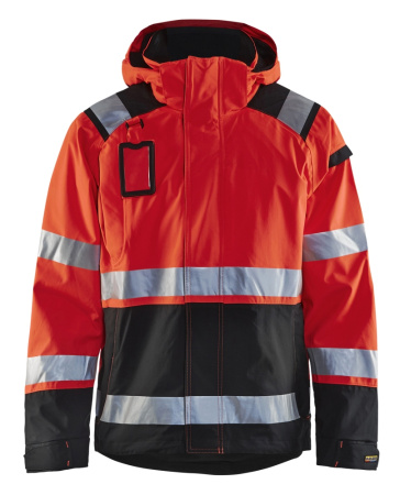 Highvis kuoritakki Huomio punainen/Musta, Blåkläder