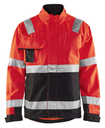 Highvis takki Huomio punainen/Musta, Blåkläder