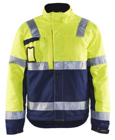 Highvis talvitakki Huomio keltainen/Mariininsininen, Blåkläder
