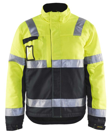 Highvis talvitakki Huomio keltainen/Musta, Blåkläder