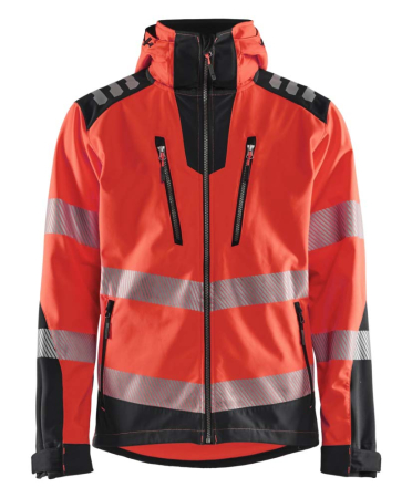 Highvis softshelltakki Huomio punainen/Musta, Blåkläder
