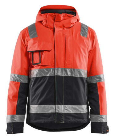 Highvis talvitakki Huomio punainen/Musta, Blåkläder 487019875599