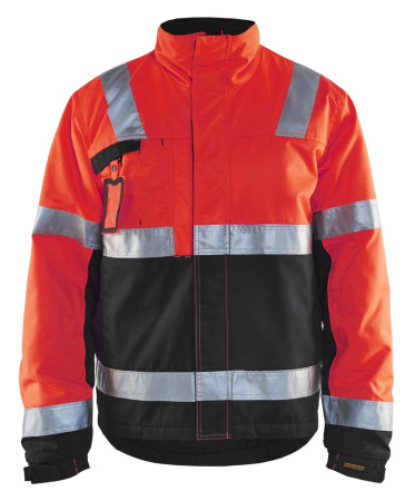 Highvis talvitakki Huomio punainen/Musta, Blåkläder