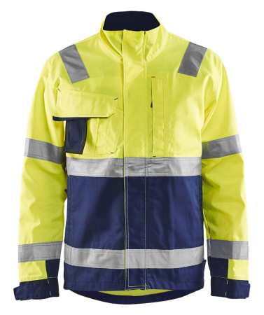 Highvis takki Huomio keltainen/Mariininsininen, Blåkläder