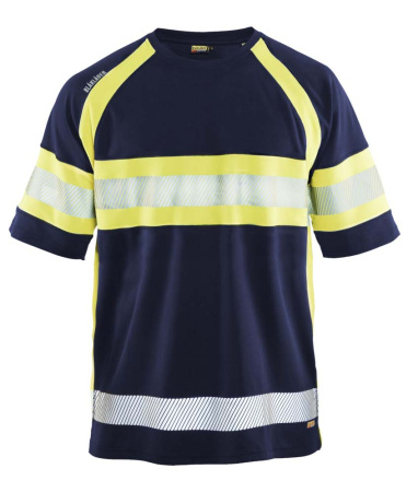 Highvis t-paita Mariininsininen/Huomio keltainen, Blåkläder