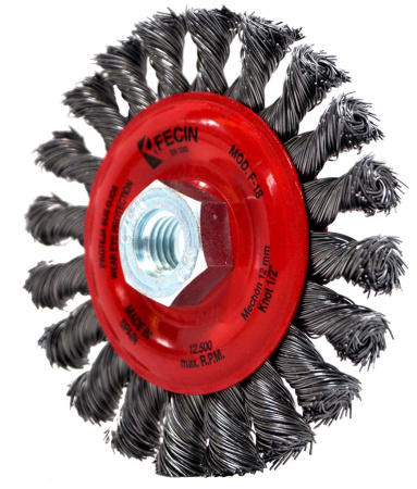 FECIN pyöröteräsharja 150 x 12 mm punottu, M14