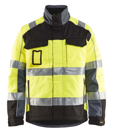 Highvis talvitakki Huomio keltainen/Musta, Blåkläder