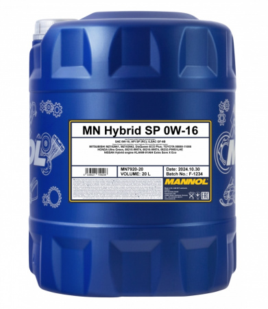 MANNOL 0W-16 HYBRID SQ 7920 20L