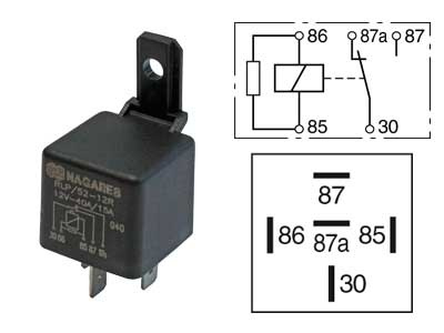 RELE 12V 40/15A 5-N. VASTUKSELLA