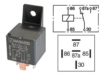 RELE 12V 15/40A 5-NAP.