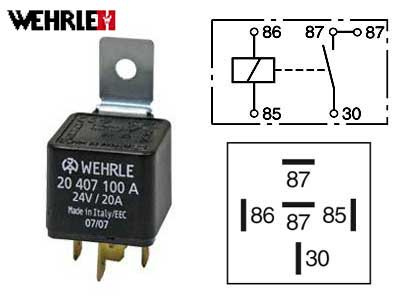 RELE WEHRLE  24V 20A 5-N.