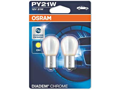 =10-7507DC-2BL  OSRAM DIADEM 12V PY21W CHROME DOUBLE BLISTER