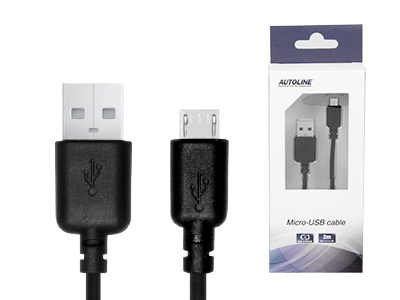 MICRO-USB KAAPELI 2M MUSTA
