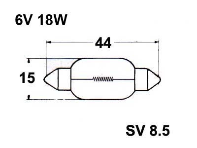 POLTTIMO 500624 6V 18W 1750 15X40MM