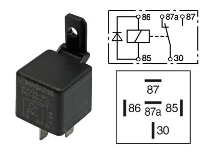 RELE 24V 10/22A 5-N. 87A, DIODI, PITIMELLÄ