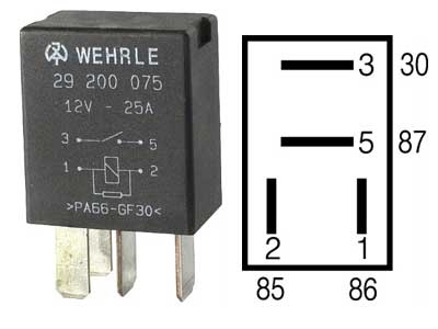 MIKRORELE WEHRLE 12V 25A VASTUKSELLA