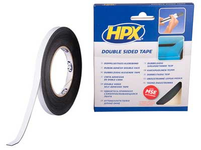 KAKSIPUOLEINEN VAAHTOTEIPPI MUSTA HPX 12MMX10M