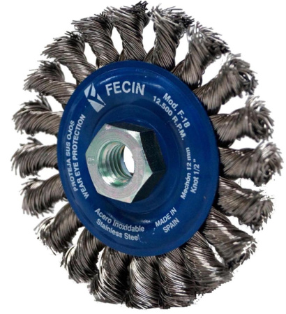 FECIN pyöröteräsharja 150 x 12 punottu, RST M14