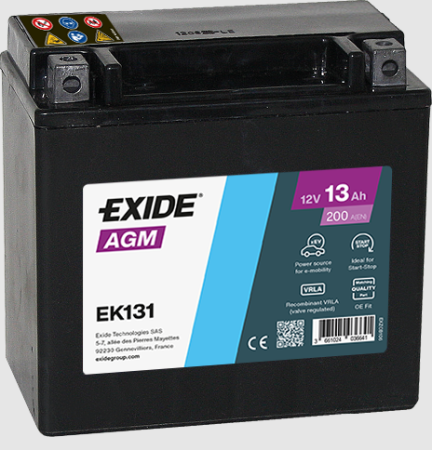 EXIDE-APUAKKU AGM AUXILIARY EK131 13AH