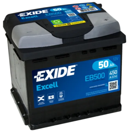 EB500 EXIDE EXCELL 50AH 207X175X190 -/+ 450A 1815-EB500