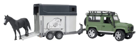 Land Rover Defor ja hevoskuljetusvaunu