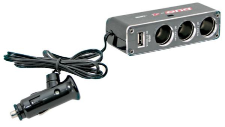 HAAROITUSSARJA 12V,3ULOSTULOA + 1 X USB