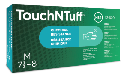 TouchNTuff 92-600 / Vahva nitriili kertakäyttökäsine / Puuteriton / Paksuus 0.125mm / Pituus 24cm / Antistaattinen / Elintarvike hyväksyntä