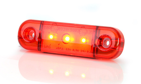 LED-ÄÄRIVALO 84X24X10 SLIM 3-LED PUNAINEN 9-36V IP68 P10