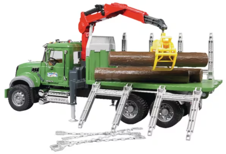 MACK Granite kuorma-auto nosturilla ja kolmella tukilla