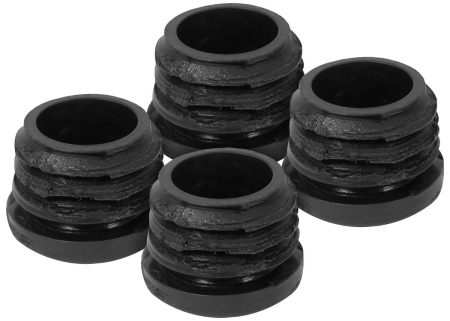 PUTKITULPPA PYÖREÄ 22MM 4 KPL MUSTA MUOVIA