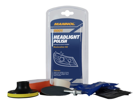 MANNOL VALOJEN KIILLOTUSSARJA HEADLIGHT POLISH KIT MN9801