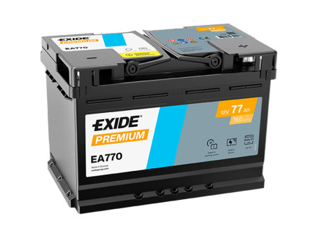 EA770 EXIDE PREMIUM 77AH 278X175X190 -/+ 760A 1815-EA770