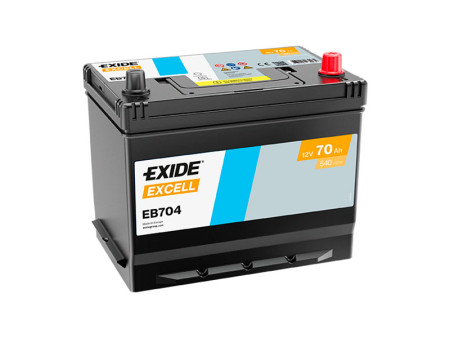 EB704 EXIDE EXCELL 70AH 270X173X222 -/+ 540A 1815-EB704
