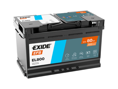 EL800 EXIDE EFB 80AH 315X175X190 -/+ 800A