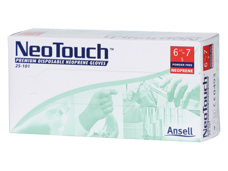 Microflex Neotouch 25-101 / Vahva neopreeni kertakäyttökäsine / Puuteriton / Paksuus 0.13mm / Pituus 24cm / Vahva kemiallinen roiskesuoja /